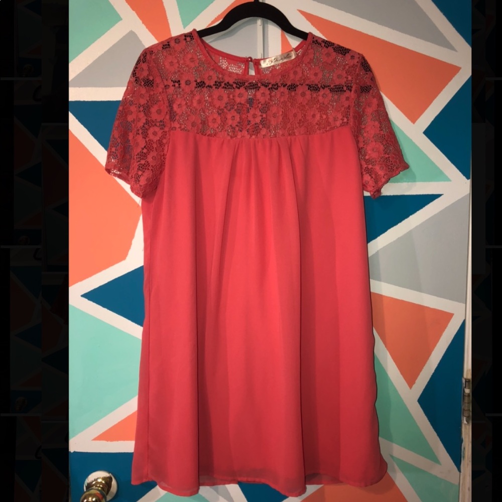 Coral Lace Dress